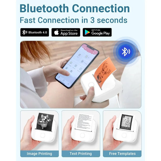 T02 Pocket Photo Printer 203dpi -  mini, android, IOS, windows