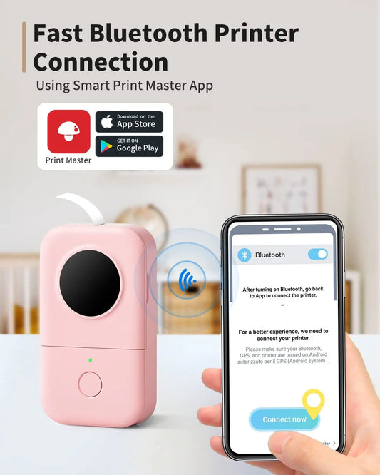 D30 Portable Smart Label Printer 203DPI - mini, android, IOS, windows