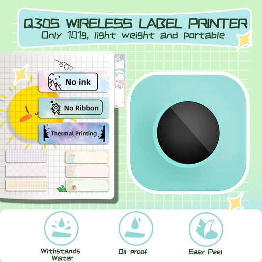 Q30S Pocket-Sized Label Printer 203DPI - mini, android, IOS, windows