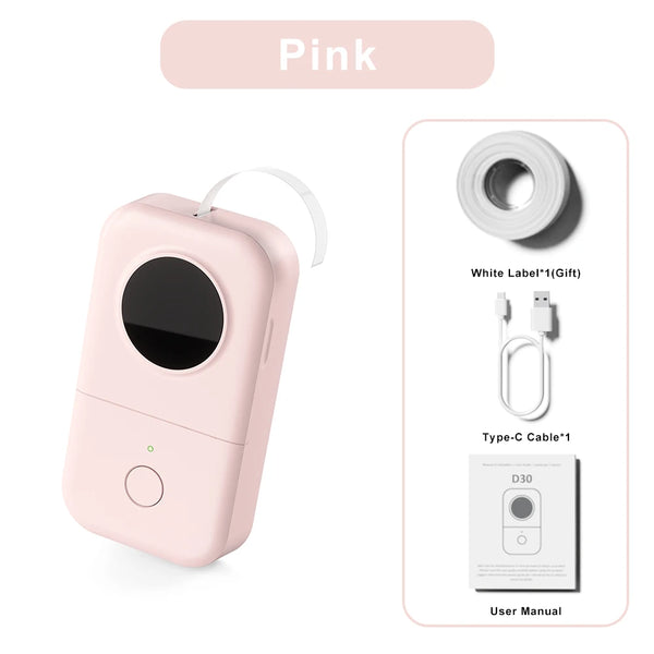 D30 Portable Smart Label Printer 203DPI - mini, android, IOS, windows